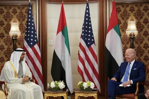 El presidente Joe Biden se reúne con el príncipe heredero de Abu Dhabi, Mohammed bin Zayed Al Nahyan. (AP) El presidente Joe Biden se reúne con el príncipe heredero de Abu Dhabi, Mohammed bin Zayed Al Nahyan.