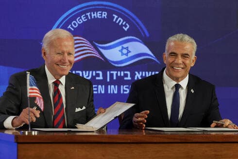 Joe Biden junto al primer ministro Yair Lapid en su visita a Israel la semana pasada. (Reuters) Joe Biden junto al primer ministro Yair Lapid en su visita a Israel la semana pasada.