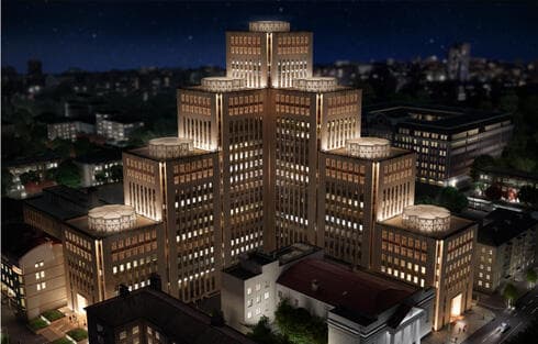 Se dice que el Centro Menorah de Dnipro (Ucrania) es el mayor centro comunitario judío de Europa. (JTA) Se dice que el Centro Menorah de Dnipro (Ucrania) es el mayor centro comunitario judío de Europa.