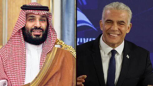 El príncipe heredero Mohammed bin Salman y el primer ministro Yair Lapid. 