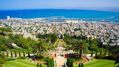 El Templo Baha'i y los jardines en Haifa. 