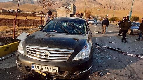Vehículo en el que fue asesinado Mohsen Fakhrizadeh. 