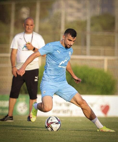 Mahmoud Jaber en un entrenamiento con la Selección de Israel. (Asociación de Fútbol de Israel) Mahmoud Jaber