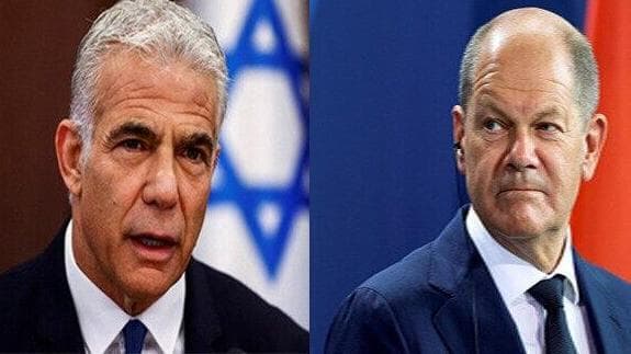 El primer ministro israelí, Yair Lapid, y el canciller de Alemania, Olaf Scholz. (Reuters) El primer ministro israelí, Yair Lapid, y el canciller de Alemania, Olaf Scholz.