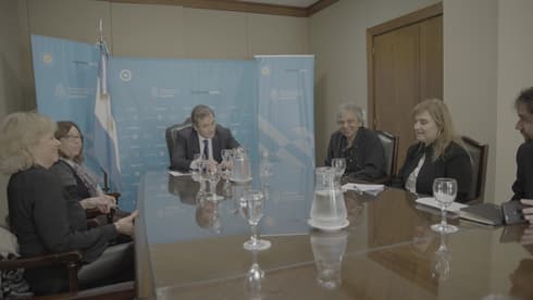 Soria, ministro de Justicia, recibió a judíos familiares de desaparecidos en la última dictadura militar. (Ministerio de Justicia de Argentina) Soria Slutzky