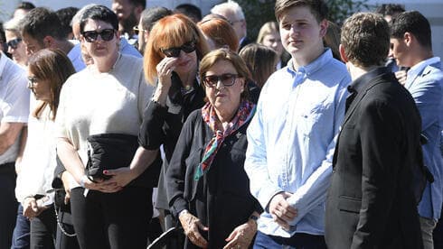 Las familias de las víctimas de la masacre de los Juegos Olímpicos de Munich de 1972 en la ceremonia por los 50 años. (AFP) Las familias de las víctimas de la masacre de los Juegos Olímpicos de Munich de 1972 en la ceremonia por los 50 años.
