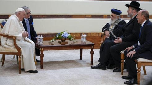 Alexander Mashkevitch (segundo desde la izquierda) reunido con los rabinos principales israelíes Yitzhak Yosef y David Lau y el Papa Francisco en el séptimo Congreso de Líderes de Religiones Mundiales y Tradicionales, en Kazajstán. (Foto: AP) Alexander Mashkevitch (segundo desde la izquierda) se reúne con los rabinos principales israelíes Yitzhak Yosef y David Lau y el Papa Francisco en el séptimo Congreso de Líderes de Religiones Mundiales y Tradicionales, en Nur Sultan, Kazajstán