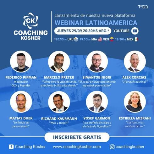 Banner de lanzamiento del Coaching Kosher. 
