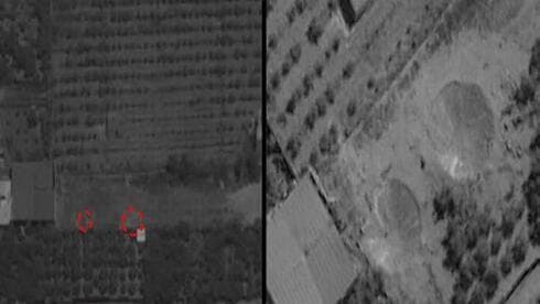 Antes de un ataque satelital (izquierda) y después de un ataque satelital (derecha) - Imágenes de las FDI de los ataques de la Operación Amanecer. (Unidad de Prensa de las FDI) Antes de un ataque satelital (izquierda) y después de un ataque satelital (derecha) - Imágenes de las FDI de los ataques de la Operación Amanecer.