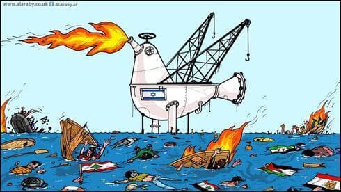 Caricatura condenando a los israelíes