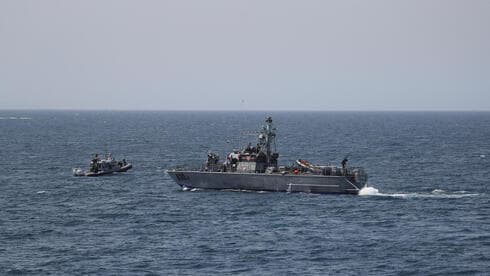 Buque naval israelí en el Mediterráneo. 