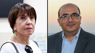 Zehava Galon, líder de Meretz, y Sami Abu Shehadeh, jefe de Balad. 