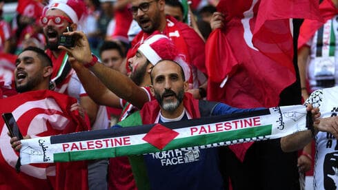 Bandera palestina en la Copa del Mundo. 