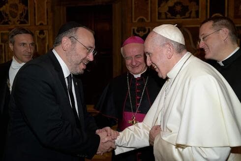 El rabino, en ocasión de ser recibido por el papa Francisco. 