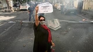Manifestante en Irán