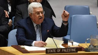 Abbas en el Consejo de Seguridad de la ONU, al que apelarán los palestinos para denunciar la actitud de Ben-Gvir. 