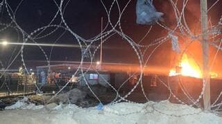 Convoy de camiones iraníes atacado cerca de la frontera siria con Irak en noviembre de 2022.