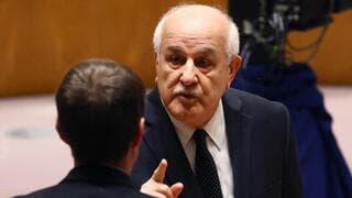 Embajador palestino ante la ONU, Riyad Mansour. 