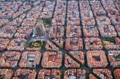 Vista aérea de Barcelona. 