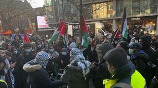 Concentración contra Israel en el University College de Londres, 7 de febrero de 2023.