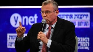 El ministro de Justicia, Yariv Levin, en una conferencia organizada por el periódico Yedioth Ahronoth.
