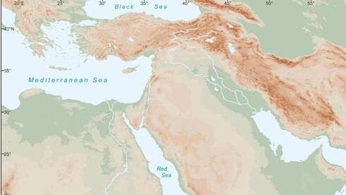 Mapa de Medio Oriente. 
