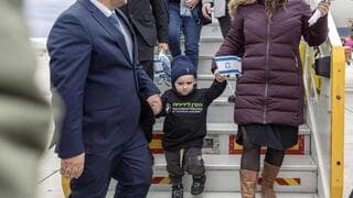Refugiados ucranianos a su llegada a Israel.