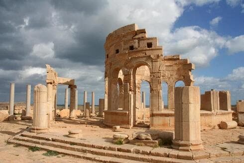 Una de las obras arqueológicas libias, amenazadas por la erosión. 