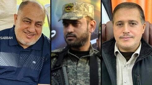 Khalil Bahtini, Jehad Ghanam, Tareq Izzeldeen, comandantes de la Jihad Islámica abatidos en la operación israelí. (Ynet) Khalil Bahtini, Jehad Ghanam, Tareq Izzeldeen, comandantes de la Jihad Islámica abatidos en la operación israelí.