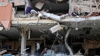 Secuelas del ataque israelí del martes en Gaza.