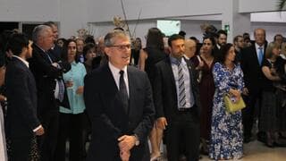 El embajador Gali Dagan, en un momento del acto en Medellín. 