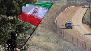 Una bandera iraní en un lugar del Libano. 