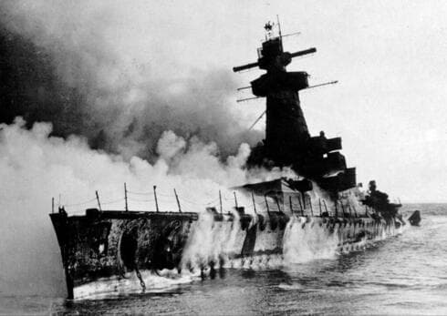 El buque alemán que se hundió en Uruguay en 1939.