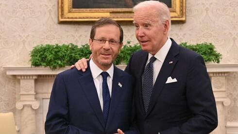 El presidente israelí Issac Herzog con el presidente estadounidense Joe Biden en la Casa Blanca. (GPO) El presidente israelí Issac Herzog con el presidente estadounidense Joe Biden en la Casa Blanca.