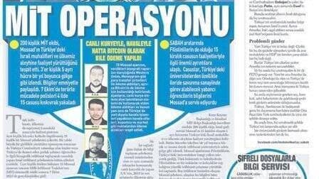 Un periódico turco informa de la redada del Mossad.