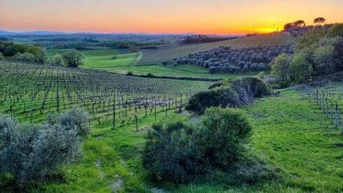 Puesta de sol en la Toscana.