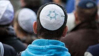 Manifestantes contra el antisemitismo en Berlín. 