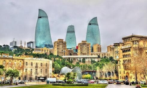 Bakú, la capital de Azerbaiyán. 