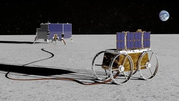 En la Luna, incluso una tarea aparentemente trivial como tender un cable eléctrico puede ser todo un reto. El diminuto vehículo diseñado para conectar a los clientes con el suministro de carga.