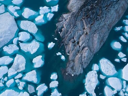 Derretimiento de glaciares en Groenlandia. 