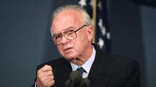 El primer ministro Isaac Rabin en Washington, DC, el 16 de noviembre de 1993.
