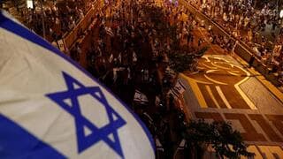 Protestas contra la reforma judicial en Tel Aviv.