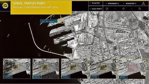 Puerto de Tartus en Siria en 2022, antes y después de que se retiraran las baterías rusas S-300. (ISI) Puerto de Tartus en Siria en 2022, antes y después de que se retiraran las baterías rusas S-300.
