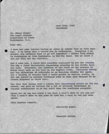 La respuesta de Kollek.