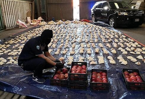 El botín de Captagon confiscado.