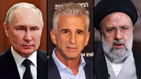 Vladimir Putin, David Barnea, Ebrahim Raisi. 