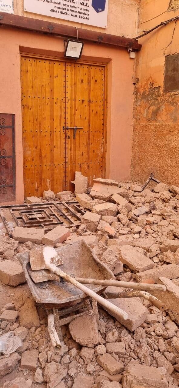 Salat Al Azama, la sinagoga de la comunidad judía de Marrakesh, casi sin daños tras el impactante terremoto.