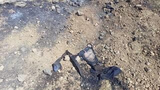 Secuelas de un ataque israelí con drones en Siria.