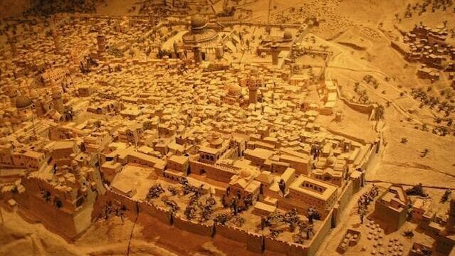 Maqueta de Jerusalem del siglo XIX.
