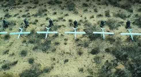 El dron suicida "Zavari" Hamás utilizó durante el inicio del ataque. (Captura de video) El dron suicida "Zavari" Hamás utilizó durante el inicio del ataque.